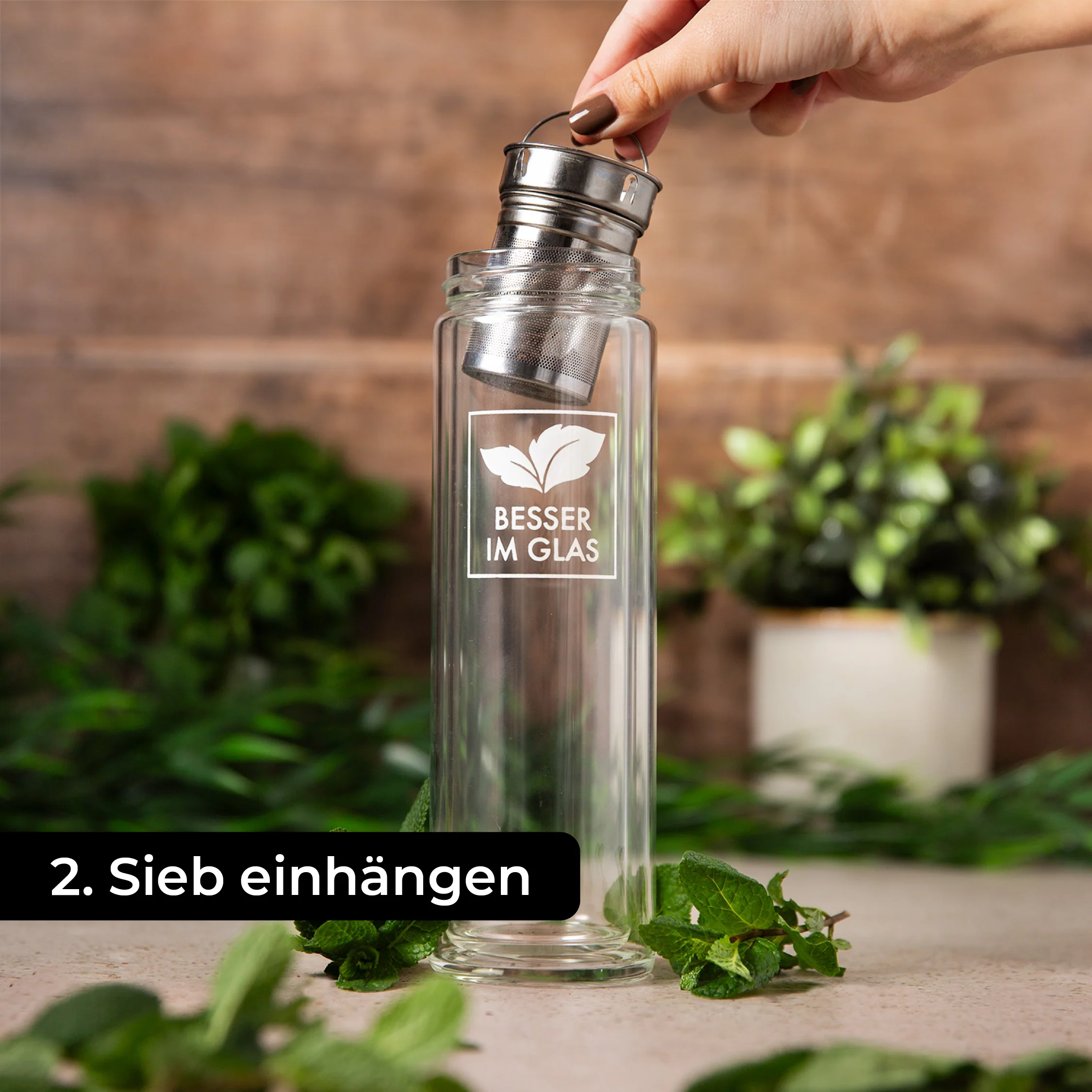 Glas Eisteeflasche (450ml) - Image 3