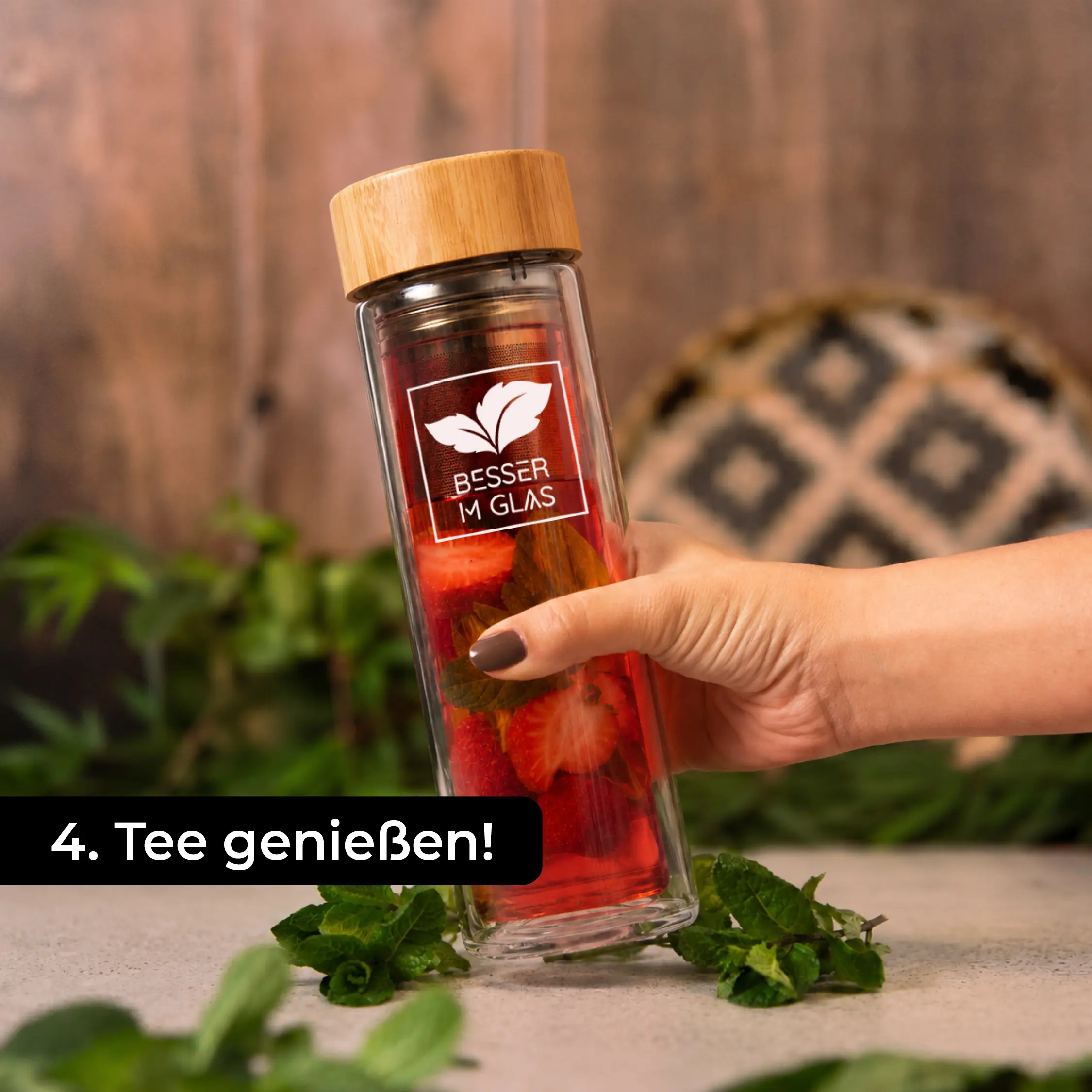 Glas Eisteeflasche (450ml) - Image 5
