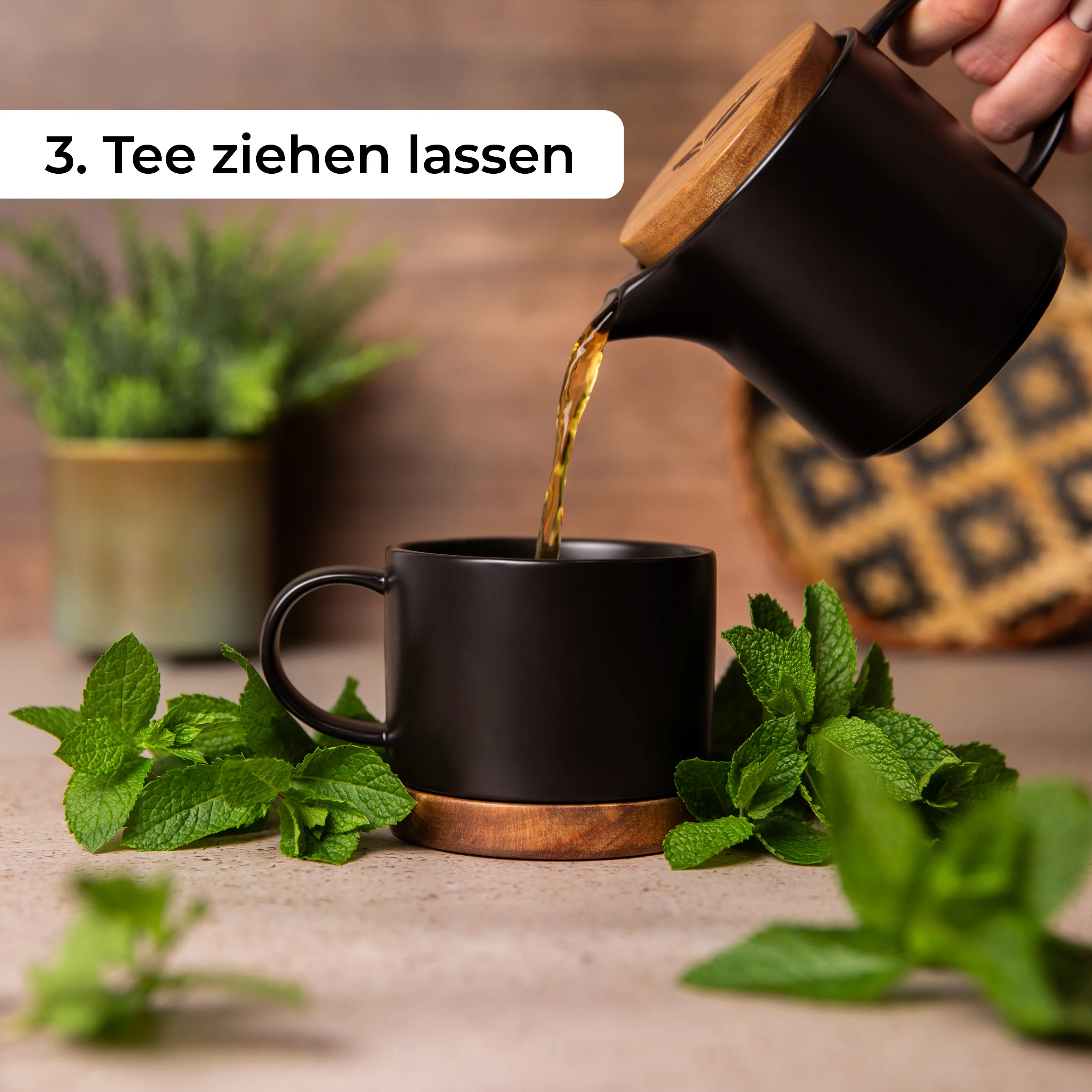 Keramik Teekanne (500ml) mit Tasse (400ml) - Image 5