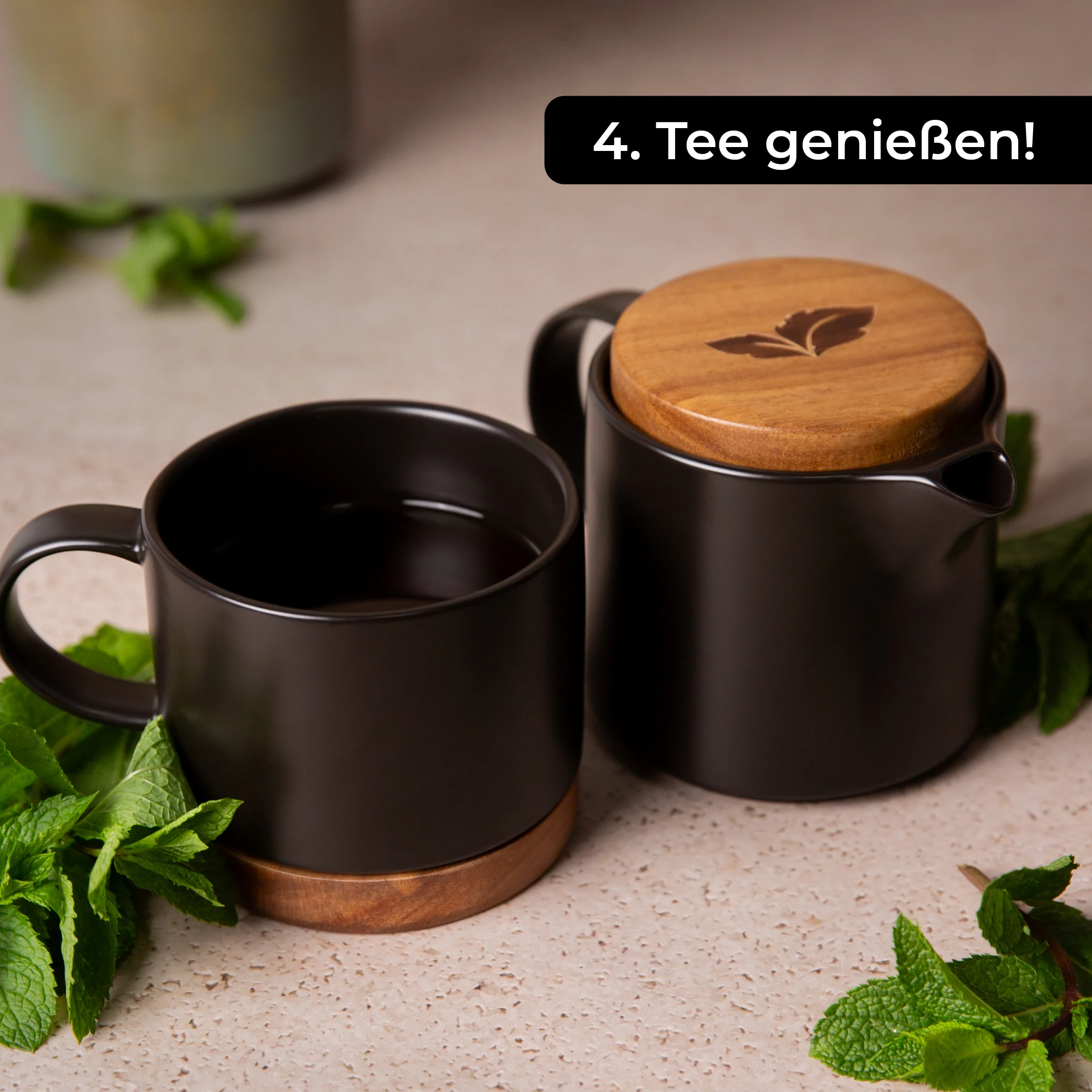 Keramik Teekanne (500ml) mit Tasse (400ml) - Image 6